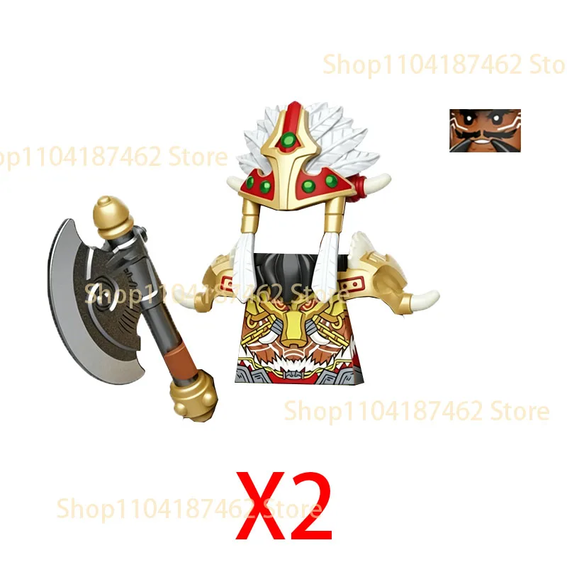 Medieval Knight Army Set with Green Dragon and Wolf Warrior Building Blocks