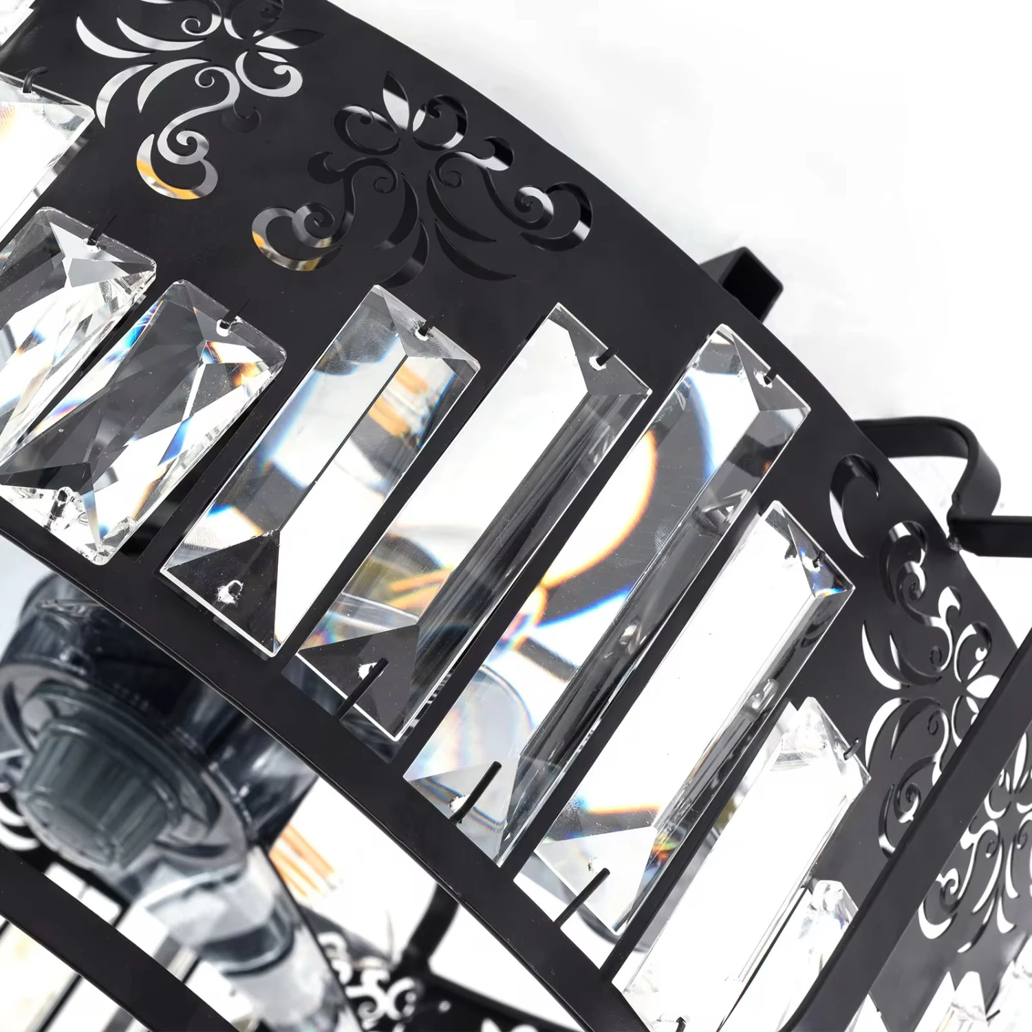 مروحة سقف سوداء مع مروحة سقف خفيفة مقاس 18.5 بوصة...