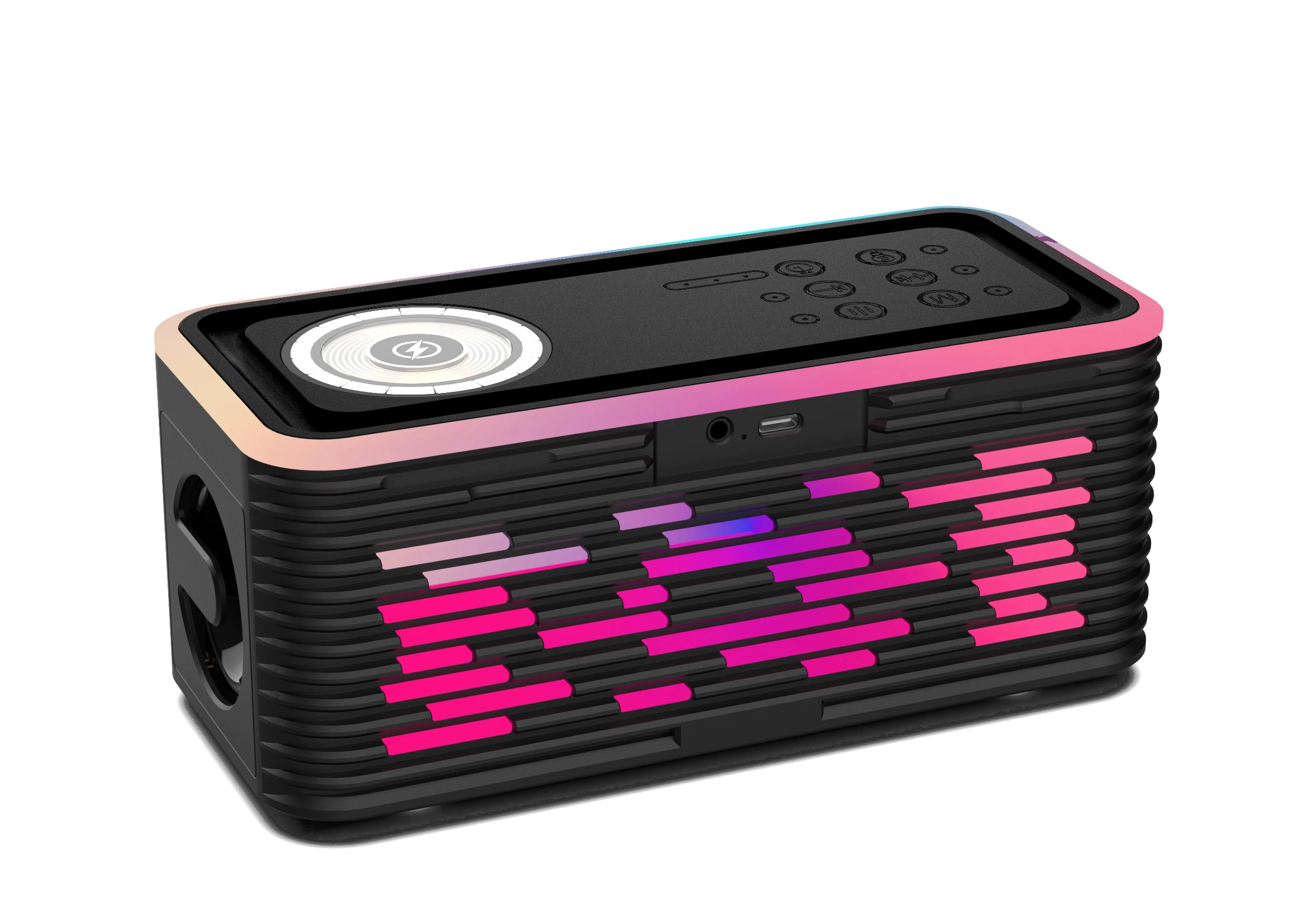 CRELANDER Y19 Speakers Wireless Charger Denoise HiFi Stereo Sound Equipment RGB LED Flashing Portable 5.3 Bluetooth Speaker 6