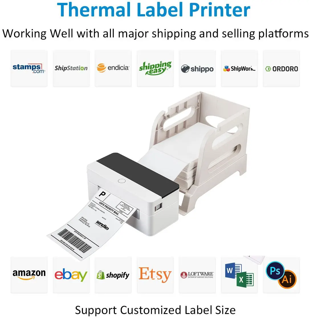 Printer Label Termal 4X6 Pengiriman Termal Pembuat Label Printer Label Termal untuk Shopify Ebay UPS USPS Etsy untuk Beberapa Sistem