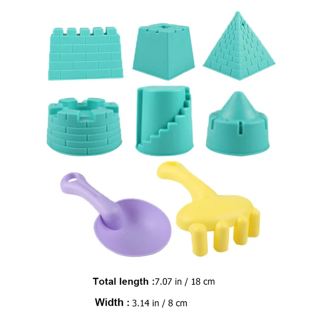Sand Beach S Kidsset Scoop Dinosaur Castle Sandbox Play Mold Kit Tool Recognition Playing Building Birthday Outdoor 6