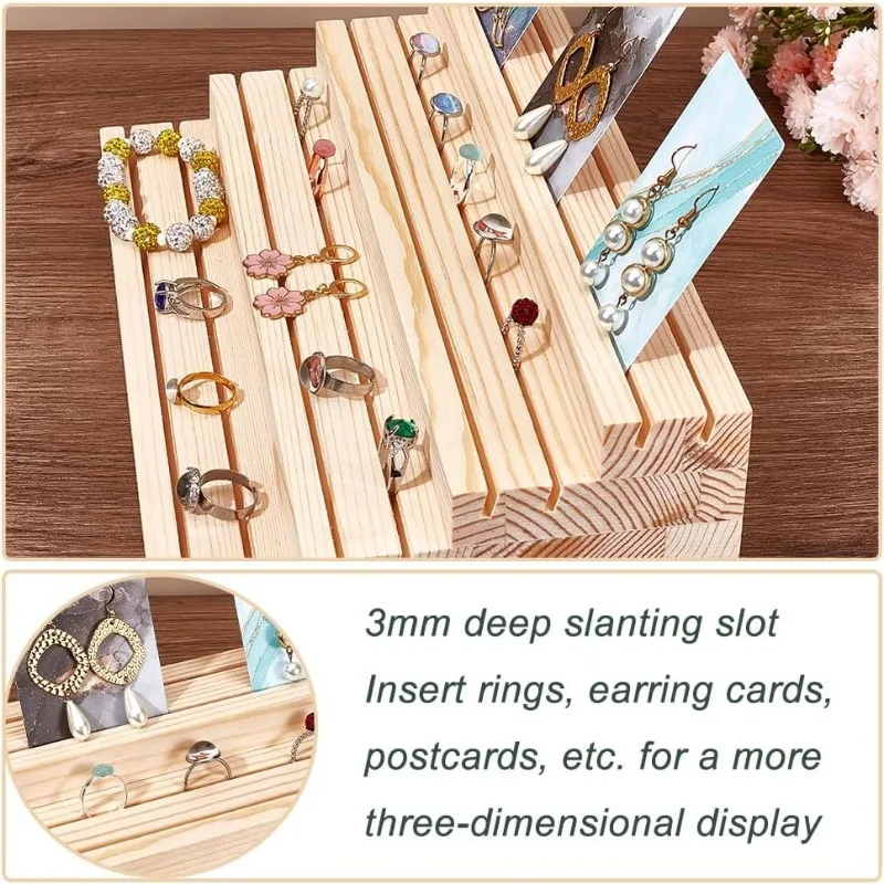 Espositore Per Orecchini In Legno A 4 Livelli - Vetrina Rimovibile Per Gioielli | 30x40 Cm - Foto 6