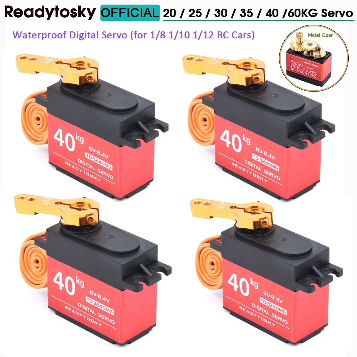 Servomoteur 20KG 30KG 60KG 180° 270° pour Robot RC - Lot de 1