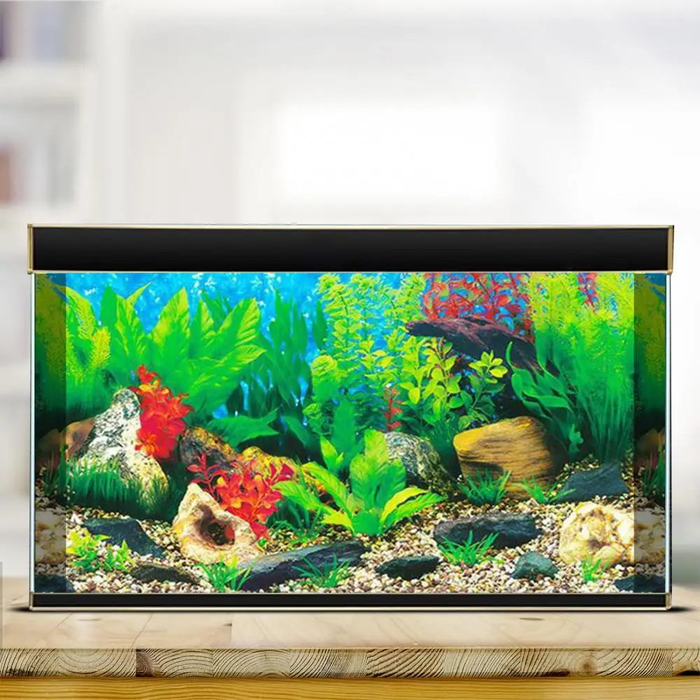Aquarium Background Poster Ocean Self-adhesive Fish Tank Backdrop Sticker Decor