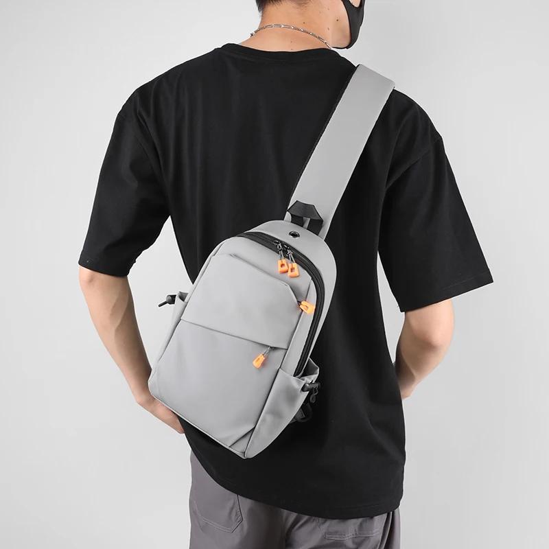 Men's crossbody bag - multifunctional chest bag with multiple zipper compartments, suitable for outdoor sports, cycling, and dai