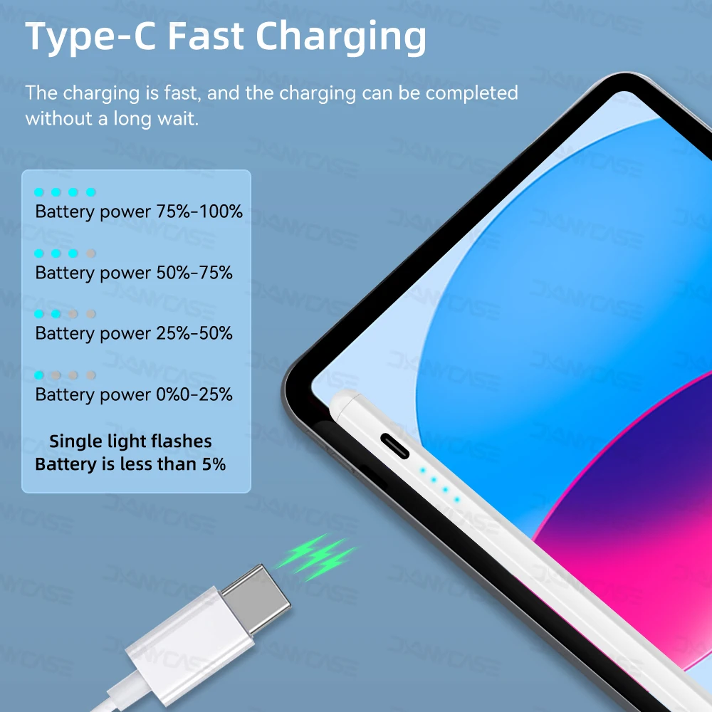 para a Apple Lápis com Inclinação de Rejeição de Palma Exibição de Potência para Ipad Caneta Lápis 2023 2023 20232023 2023 Pro ar Mini Caneta Stylus - Imagem 6