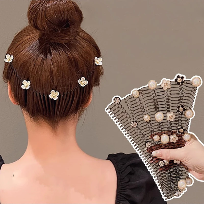 Camellia Hair Comb Invisible Bangs Hair Clip Tidy Artifact Hair pin Girls Hairpin Women Tools Fixed Inser Comb Hair Accessories