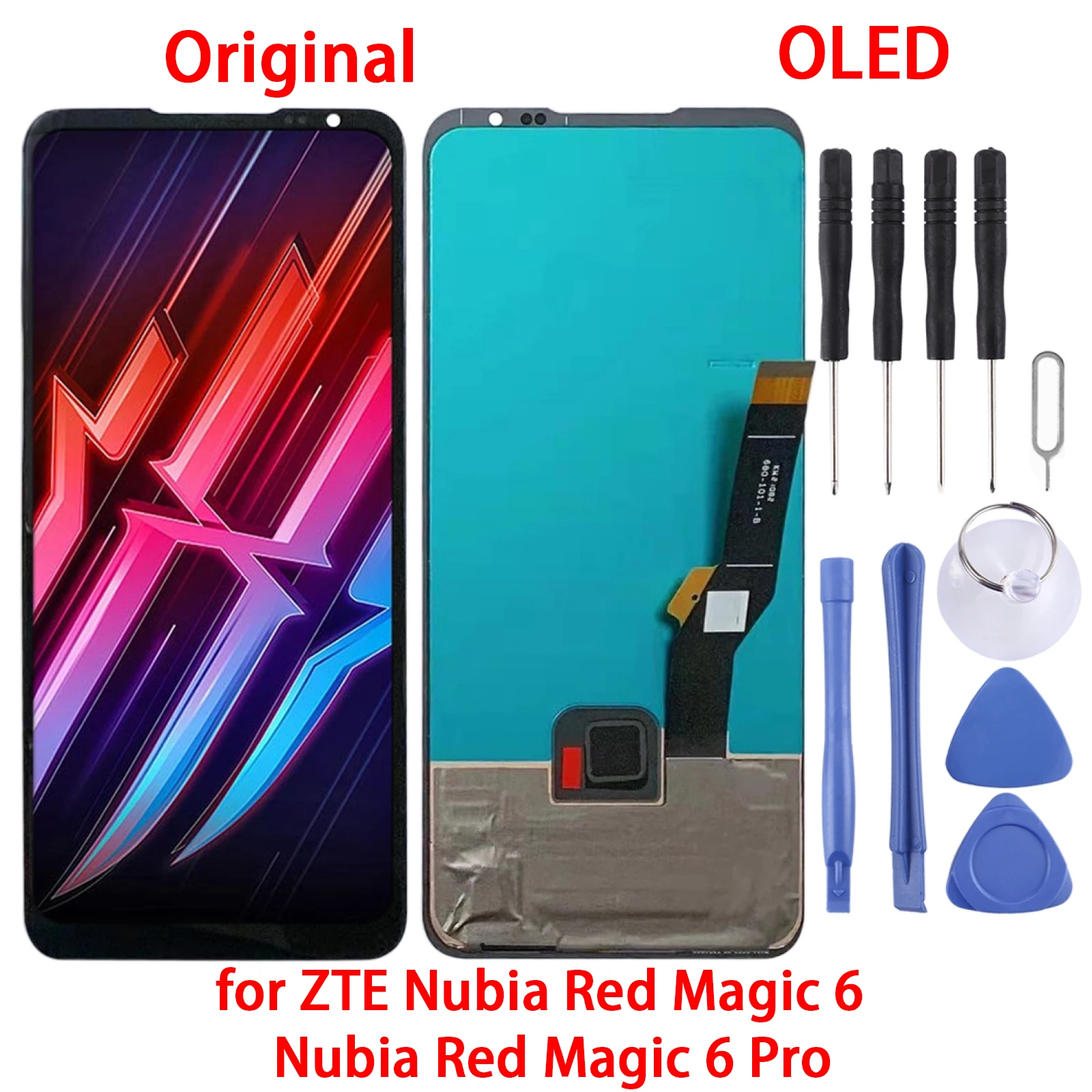 

Original OLED LCD Screen for ZTE Nubia Red Magic 6 / Nubia Red Magic 6 Pro with Digitizer Full Assembly