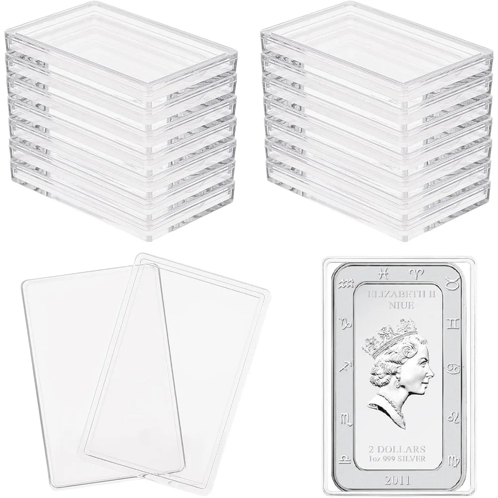 Silver Bar Holder Clear Storage Container Compatible Silver Bar Box for 1oz 1 Troy Ounce Collection of Coins storage box plastic storage box storage container