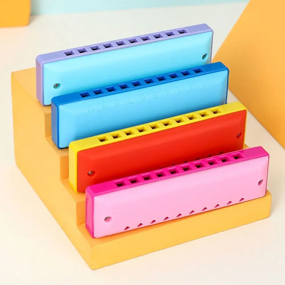 New C Tune 10 Holes Harmonica Plastic Colorful Mouth Organ Educational Toys Stage Performance