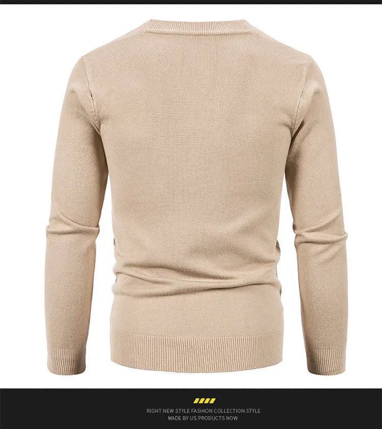 Description Picture 5 of itemNew Men's Solid Color V-neck Slim Fit Cardigan Sweater for Spring 2024 in Foreign Trade, Youth Fashion Casual Jacket
