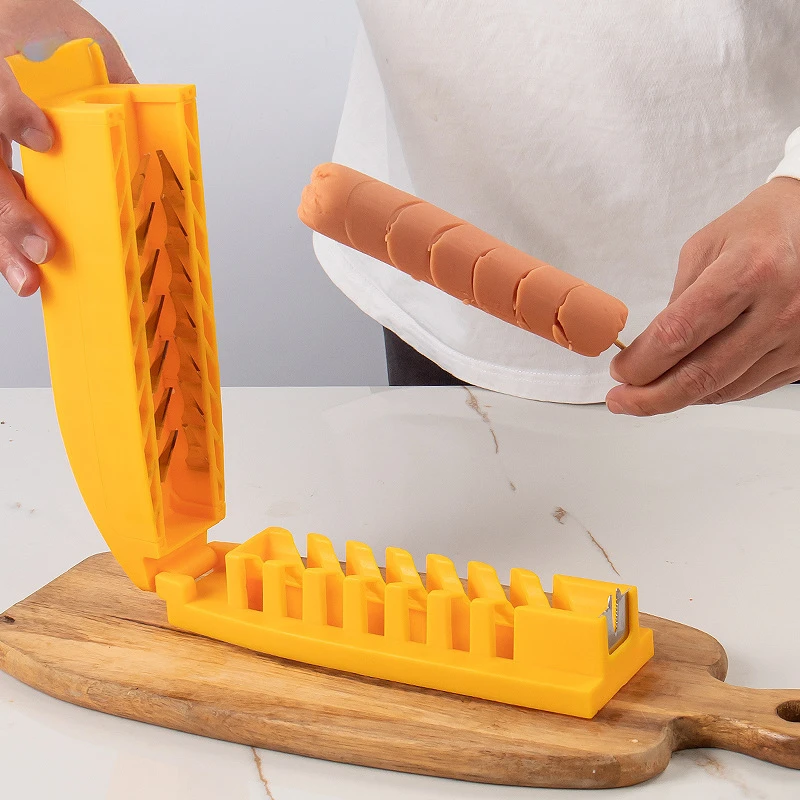 Starchy Ham Sausage Cutting Flower Skewer Hot Dog Knife Household Kitchen Gadgets Sausage Flower Cutter Roast Stall Tool