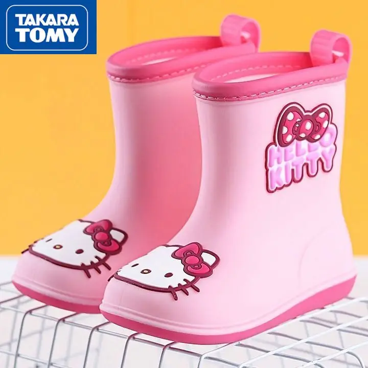 Takara Tomy Cute Cartoon Hello Kitty Rain Boots Simple Waterproof Non