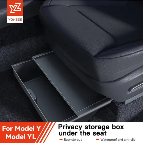 YZ For Tesla Model Y Juniper 2025+ YL Under Seat Storage Box Car Interior Accessories Drawer Type Organizer Storage Lower Box