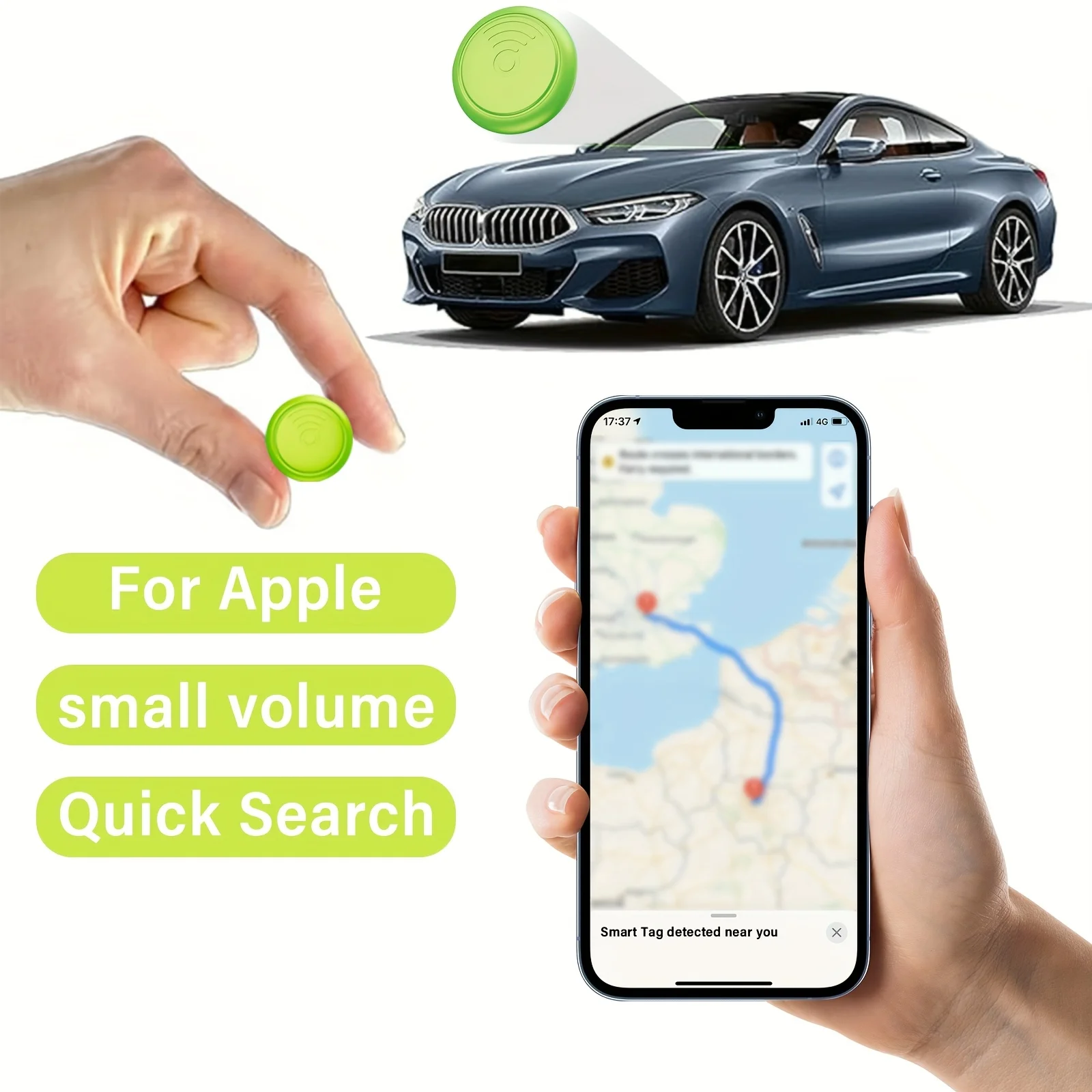 Discreet tracker: one-click locate pets, wallets, keys, elderly & valuables. iPhone wireless. it's for elderly monitoring