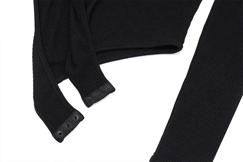 WhereMery Autumn Solid Long Sleeve Bodysuit Fantasy 2023 Button Half Cardigan Ribbed Bodices Sexy Bodycon Night Club Bodysuits