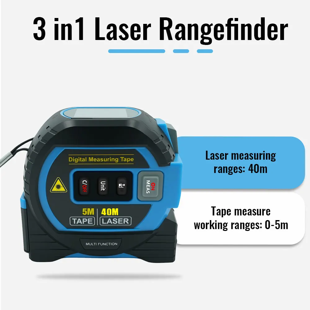 Tape measure laser rangefinder laser tape measure digital tape measure Laser Tape Measure 3 In 1 Digital High Precision Steel High Elasticity