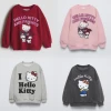 Hello Kitty Baby Girls Sweatshirt Tops Spring New Style Fashion Children's Clothes Loose Casual Hoodie Crewneck Kids Girl Tops 1