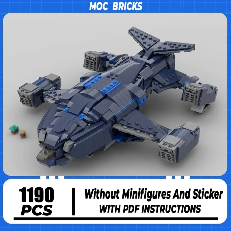 

Moc Building Blocks 1:250 Scale Elite Dangerous Alliance Model Technology Bricks Large Spaceship Series Air Vehicle Plane Toy