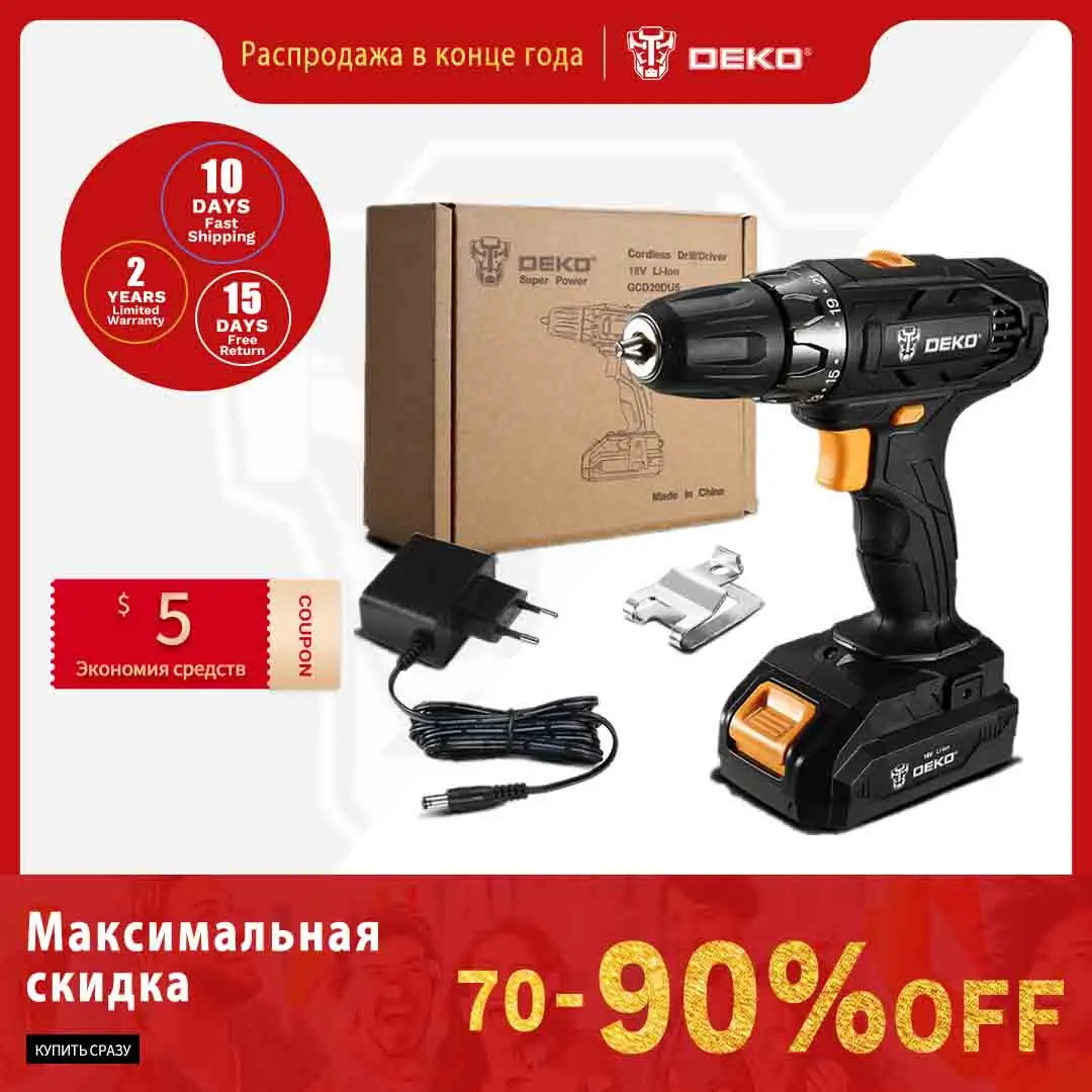 DEKO Беспроводная электрическая дрель 12 в 18 в 20 в