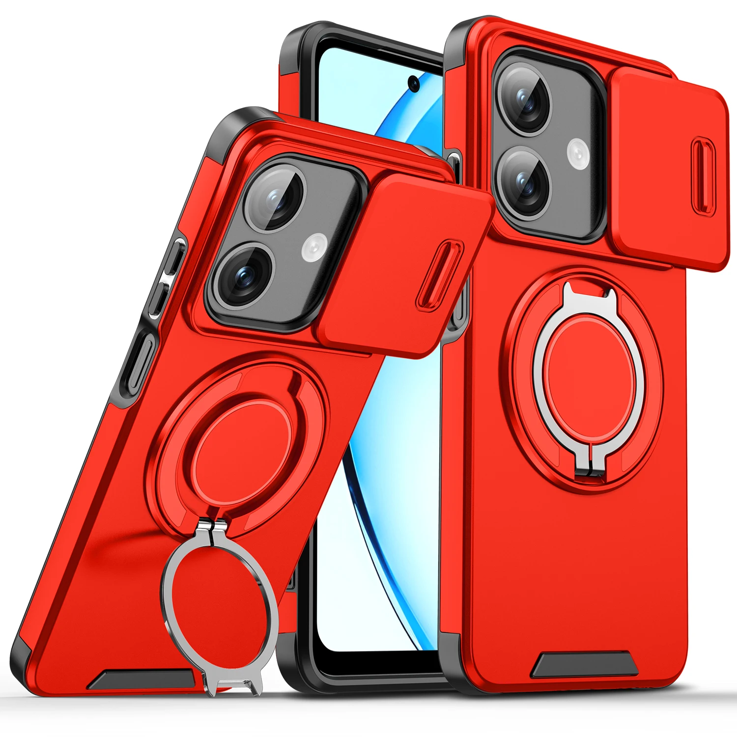 Rugged Armor Magnetic Bracket Slide Camera Protection Phone Case