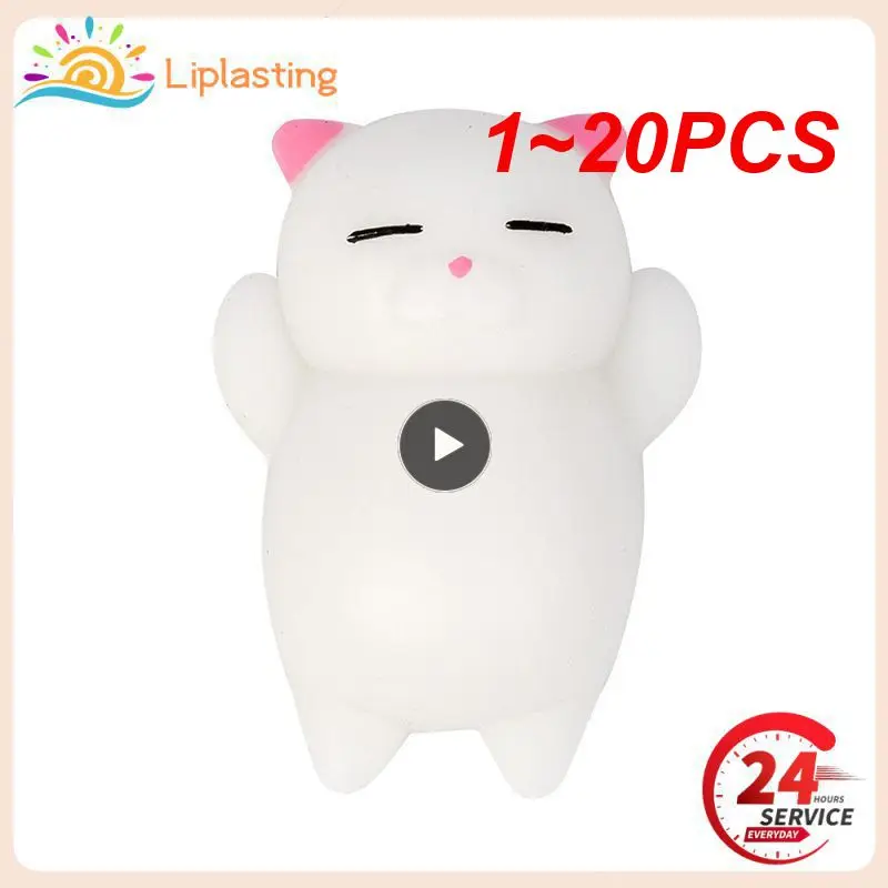 

1~20PCS Stress Relief Soft Mini Animal Squeeze Toy Cartoon Cat Pig Toy Kid Antistress Ball Squeeze Party Stress Relief Toy