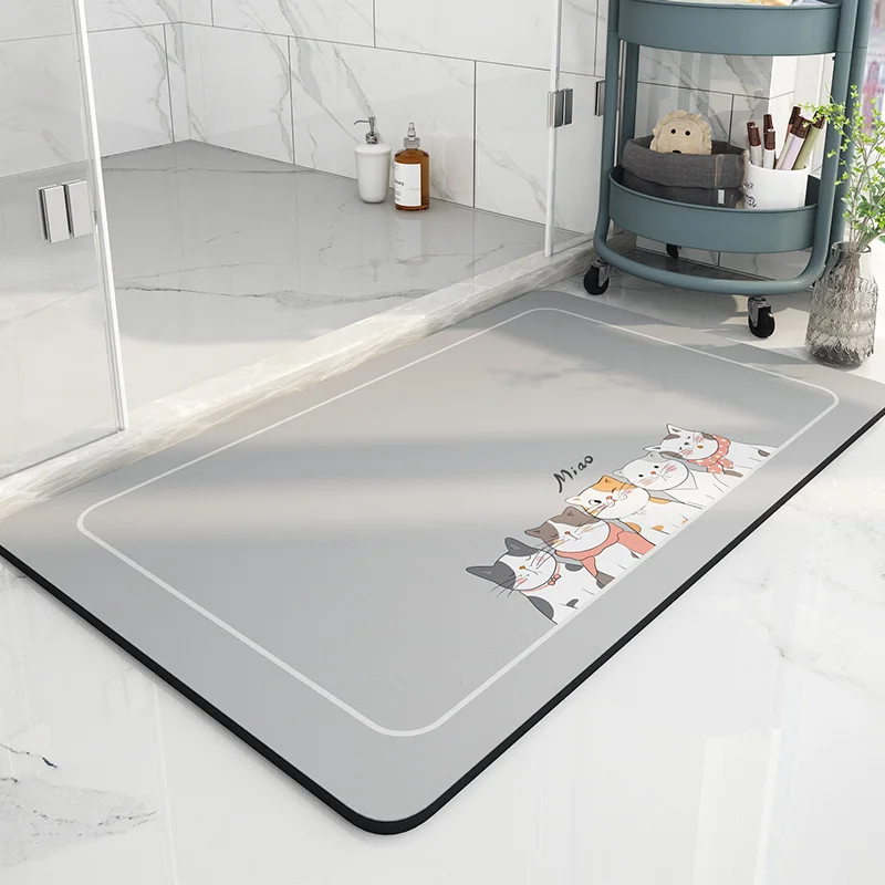 New Solid Color Detachable Bath Mat 2in1 Super Absorbent Diatom