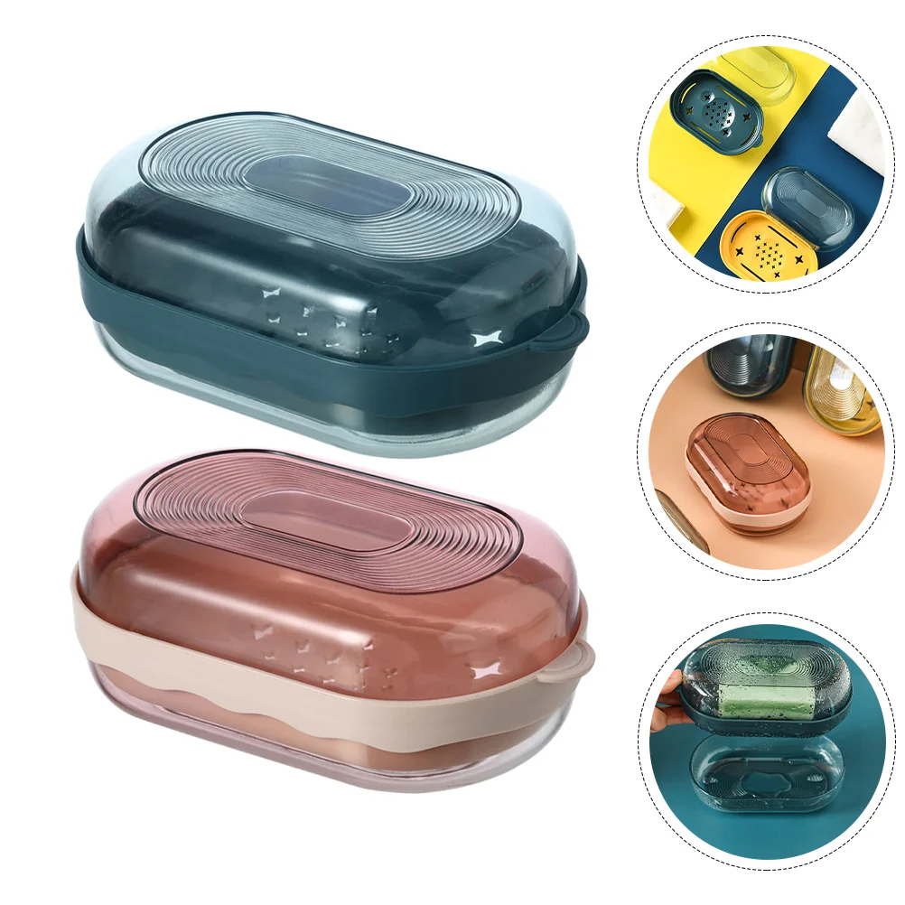 

Soap Box Detachable Holder Bar Case Draining Shower Dish Bathroom Container Travel