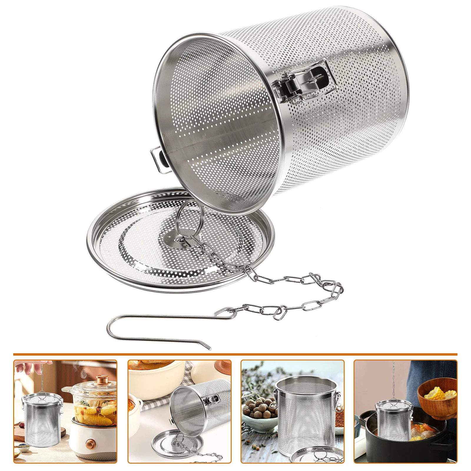 

Brine Filter Basket Stainless Steel Spice Strainer Loose Tea Mesh Water Injector