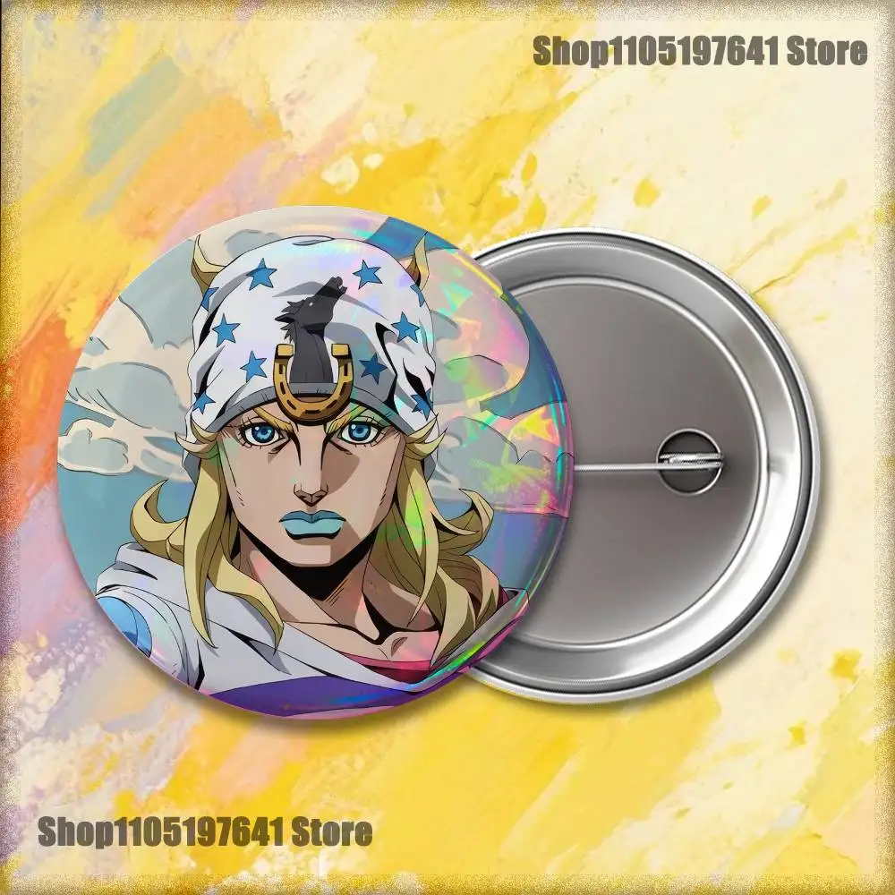 Hot Anime J-Johnny Joestar J-Jojo Abzeichen Taste Runde Kreative Pin Brosche Abzeichen Tasche Dekor Zubehör Fans sammeln Freunde Geschenke – Detail 9