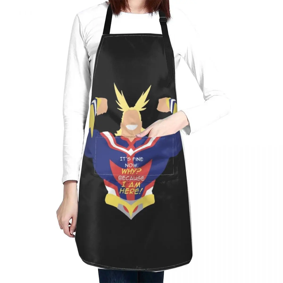 

All Might Silhouette Apron Apron Kitchen Women Christmas kitchen Apron Ladies kindergarten teacher apron