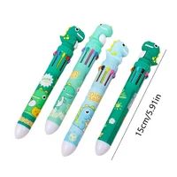 A 10-color retractable ballpoint pen with a dinosaur theme - an interesting and creative stationery gift 2
