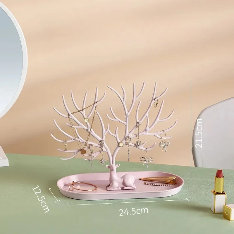 Antler Jewelry Display Stand Tray Tree Storage Racks Earrings Necklaces Rings Jewelry Boxes Case Desktop Organizer Make Up Decor