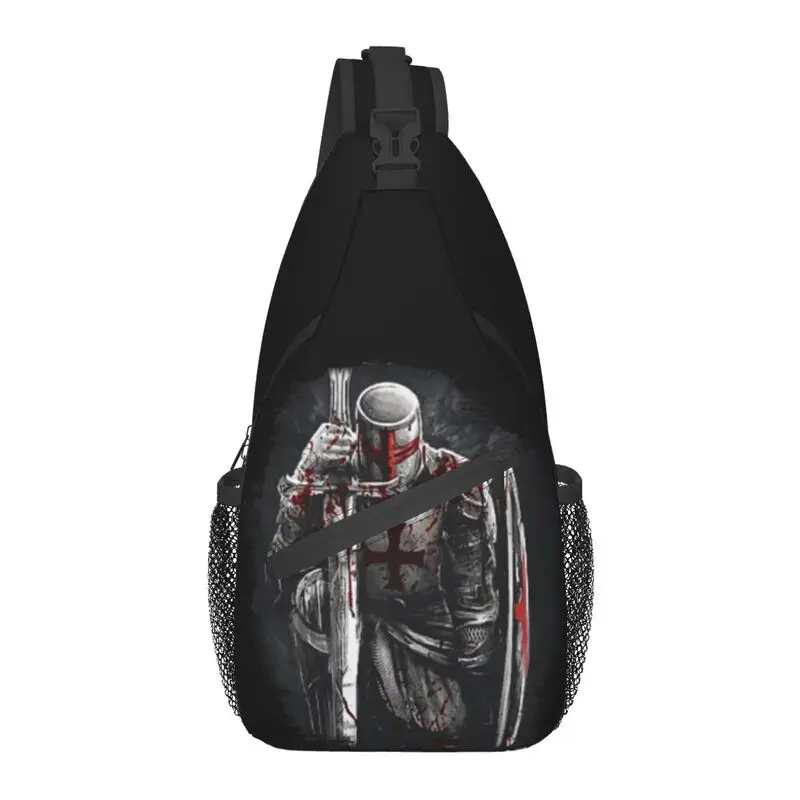 

Brave Rosary Crusader Warrior Sling Chest Bag Medieval Knights Templar Crossbody Shoulder Backpack for Travel Hiking Daypack