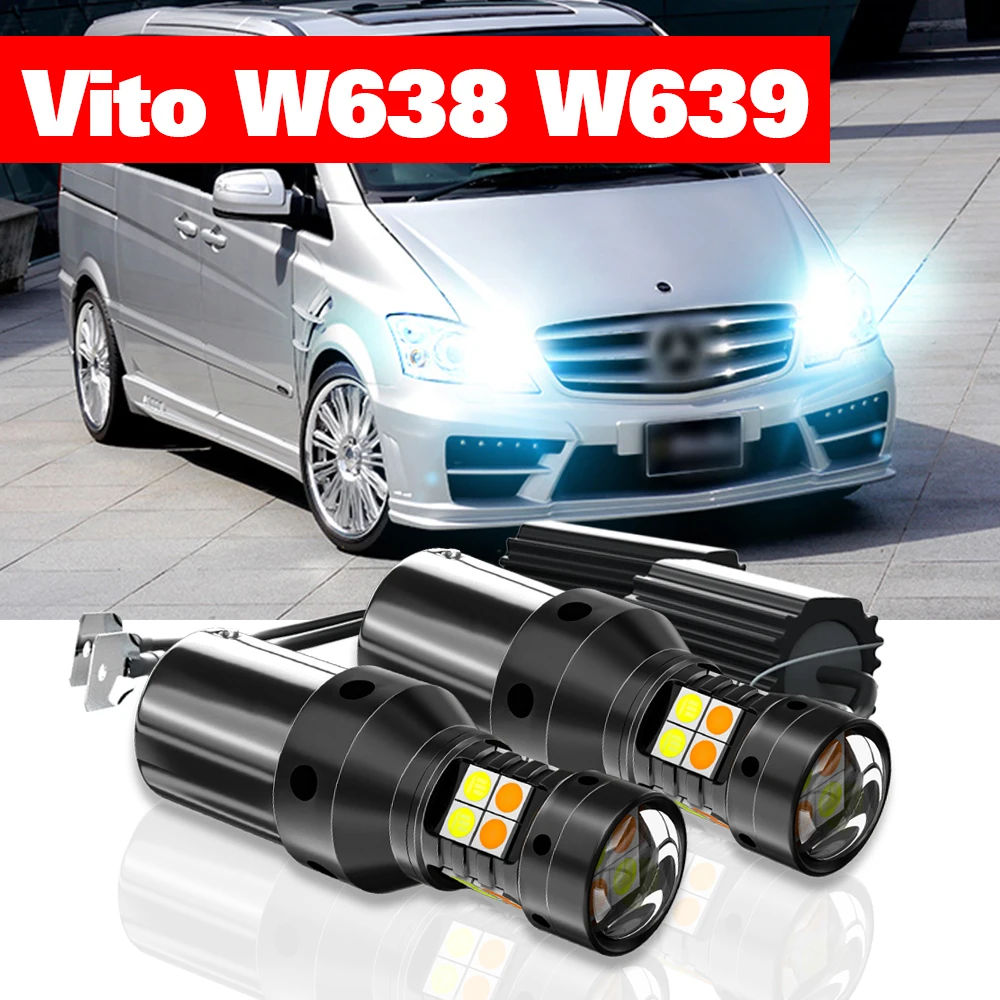 

For Mercedes Benz Vito W639 W638 1996-2008 Accessories 2pcs LED Dual Mode Turn Signal+Daytime Running Light DRL 2003 2004 2005