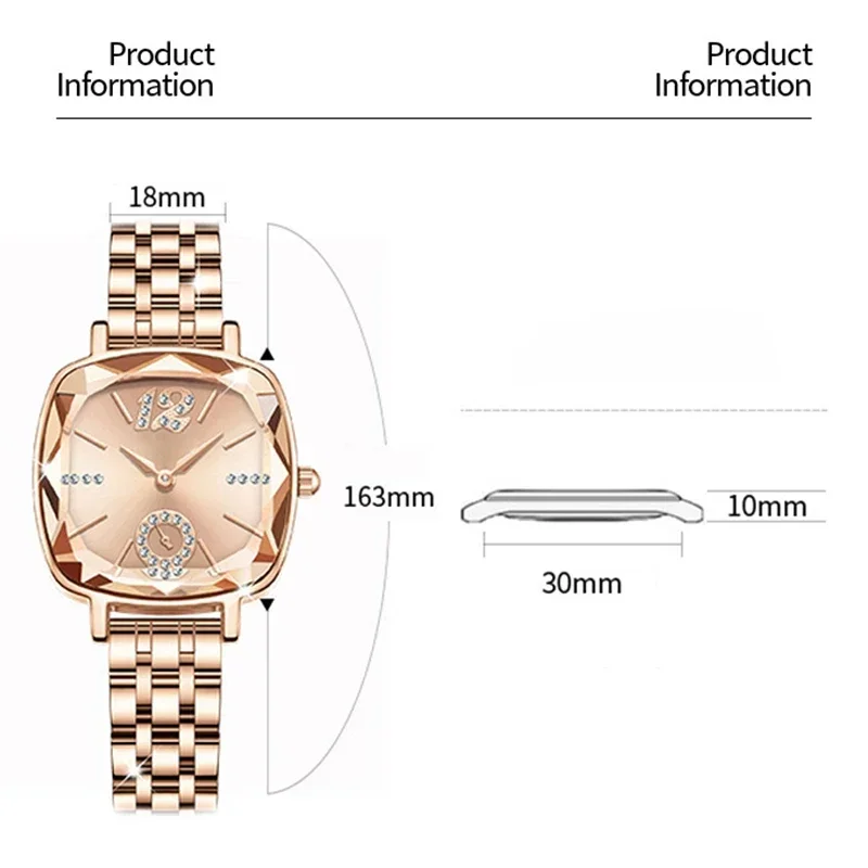 MAYZHISU Women Watch Light Luxury Brand Stainless Steel Ladies Fashion Quartz Watches Business Female Clock Bracelet Wristwatch