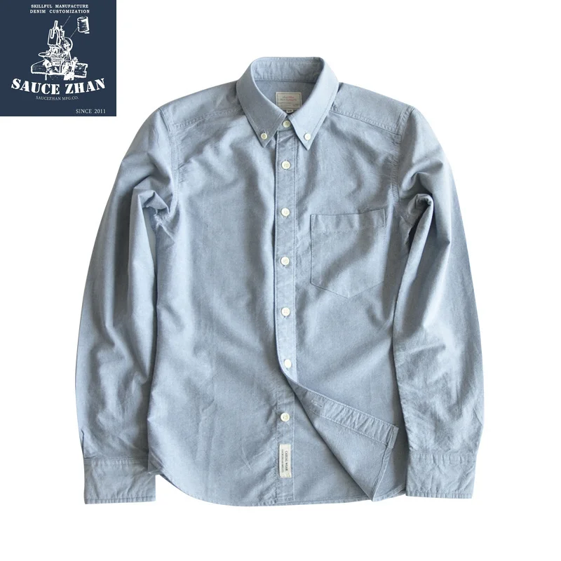 SauceZhan Cotton Long Sleeve Men Shirt