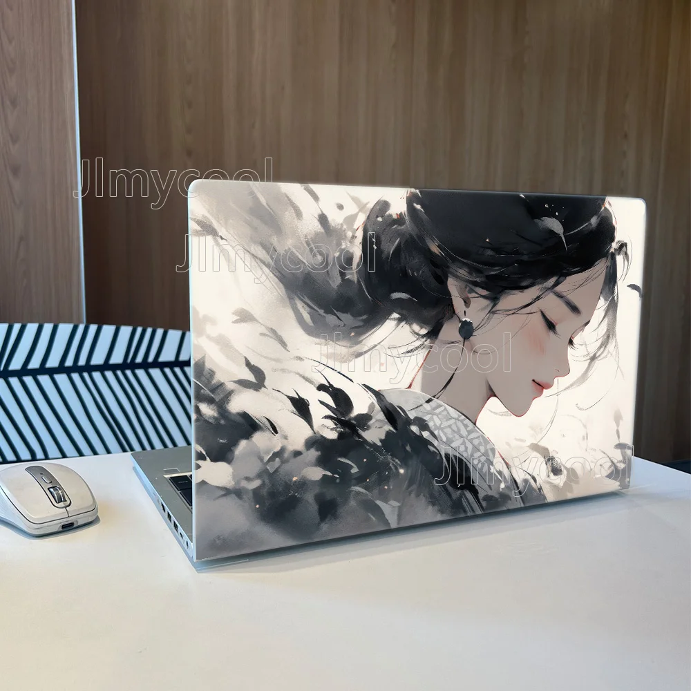 2 조각 애니메이션 조용한 고대 스타일 비닐 노트북 스티커 HP 용 자체 접착 케이스 Lenovo Apple ASUS 스티커 설치가 용이함