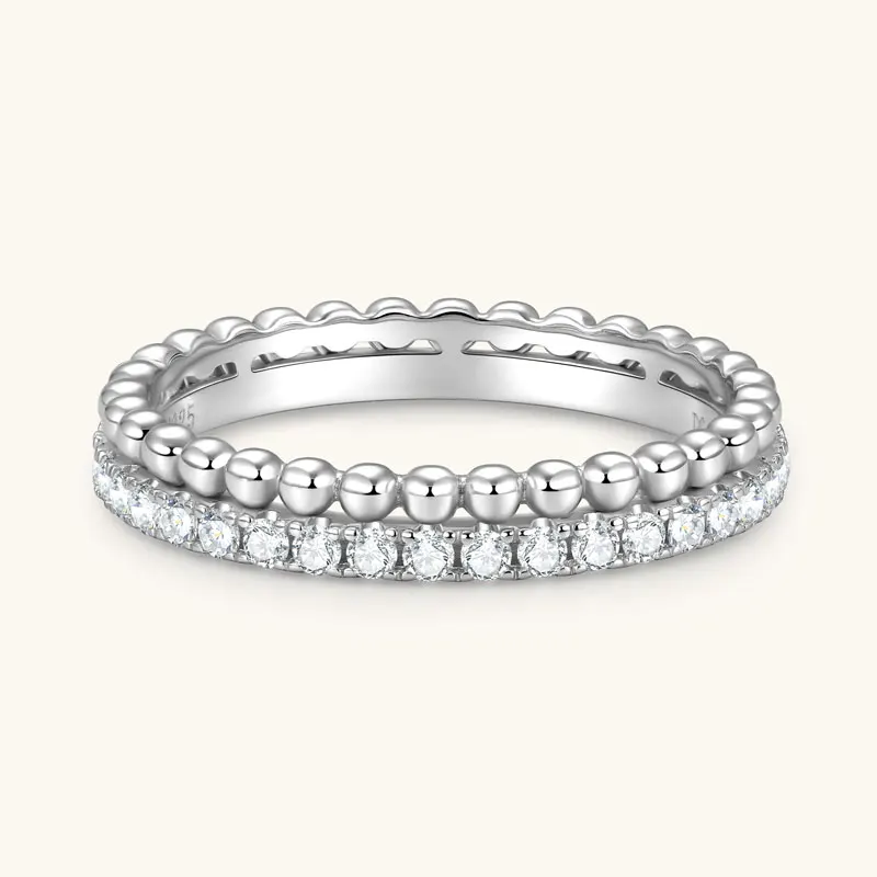 Ehhai D VVS1 1,5 mm Moissanit Verlobungsringe der halben Ewigkeit für Frauen S925 Sterling Silber Diamant Eheringe Schmuck Geschenke – Detail 9