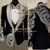 Man Glitter Sequins Suits For Wedding Luxury Jewelry Ornament Beaded Prom Blazers Customized 3-Piece Men's Tuxedos Costume Homme 4