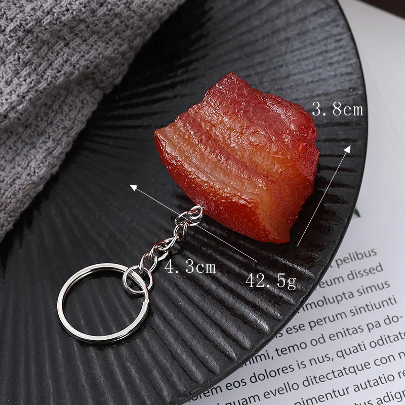 Artificial Steak Keychain Photography Prop and Kitchen Ornament Simulation Decor