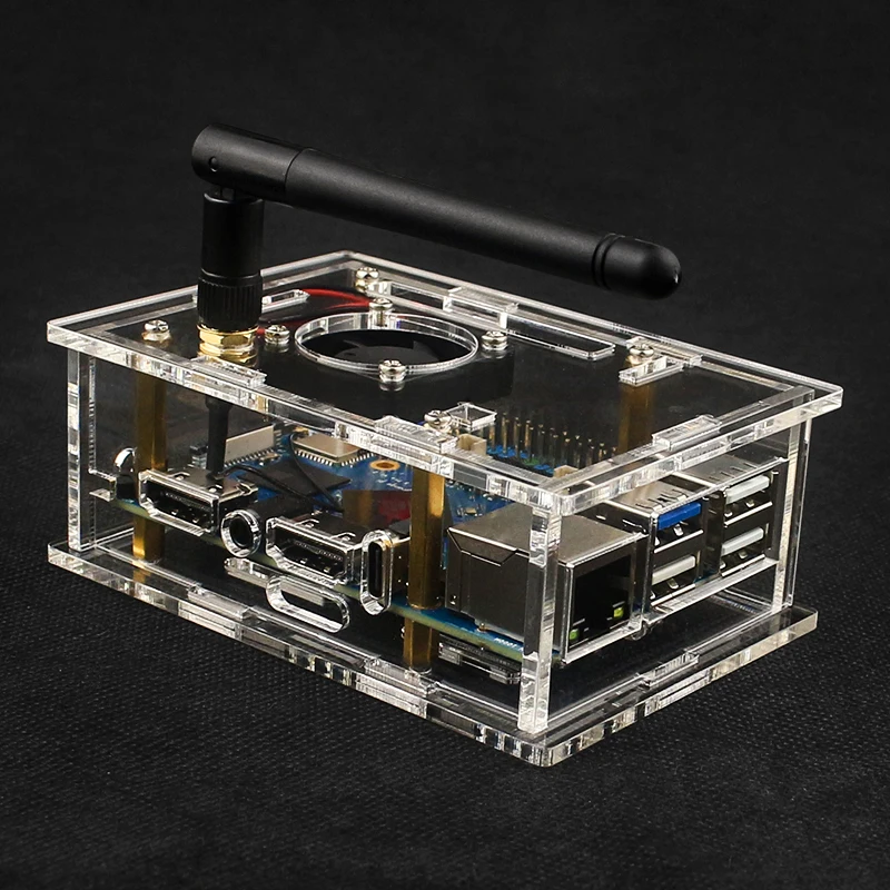 Orange Pi 5 Pro Acrylic Case Transparent Shell Protective Box Optional Cooling F