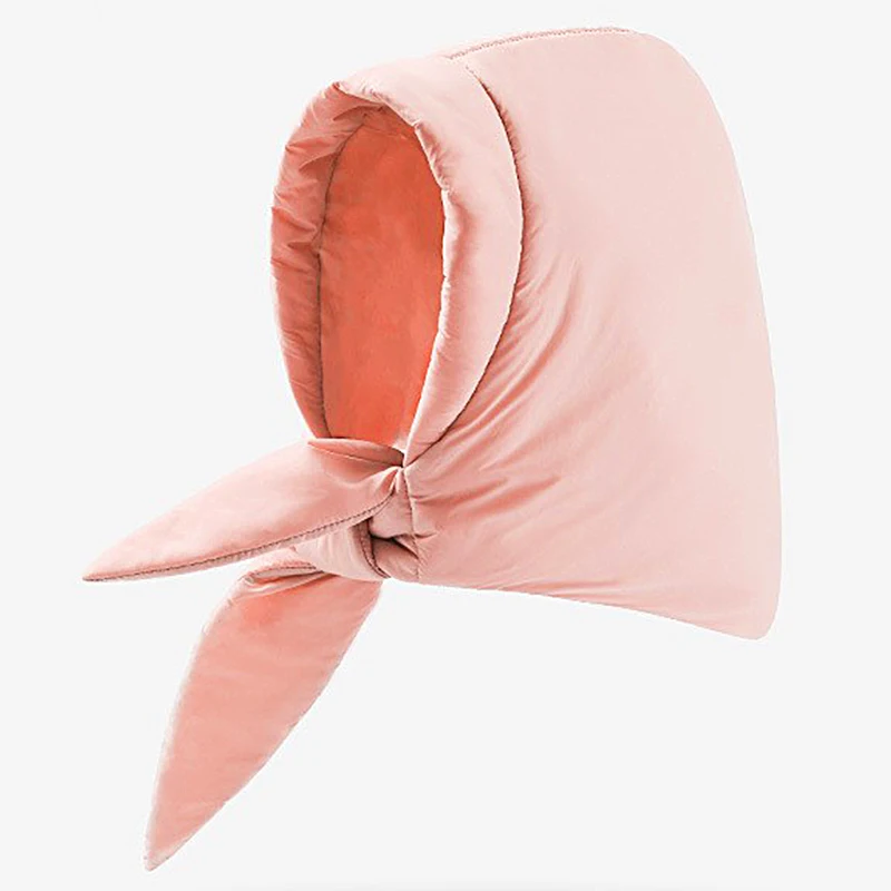 1PC Hat Headscarf Down Cotton Triangle Scarf Warm Winter Hood Puff Outdoor Women Neck