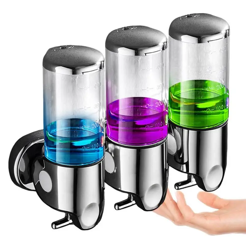 

3 Chamber Soap Dispenser Hand Sanitizer Wall Hanger Press Dispenser Home Shower Gel Shampoo Box Wall Mount Liquid Soap Container