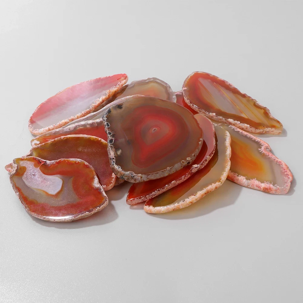 10PCS Natural Agates Slice Irregular Geode Polished Crystal Stone No Hole Coaster Write Names Invitations Decoration 50-80mm