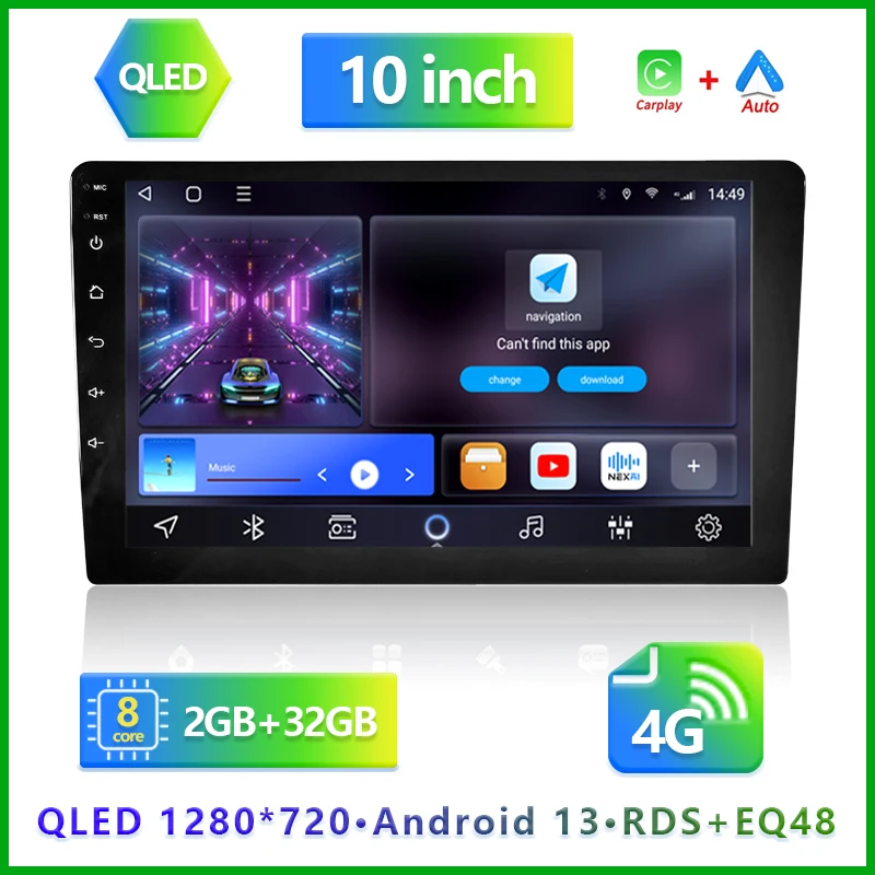 カーオーディオ ANTLOD CarPlay iOS10 Android12.0 4G+32G ANTLOD CarPlay iOS10 Android12.0 4G+32G Portable Wireless Carplay