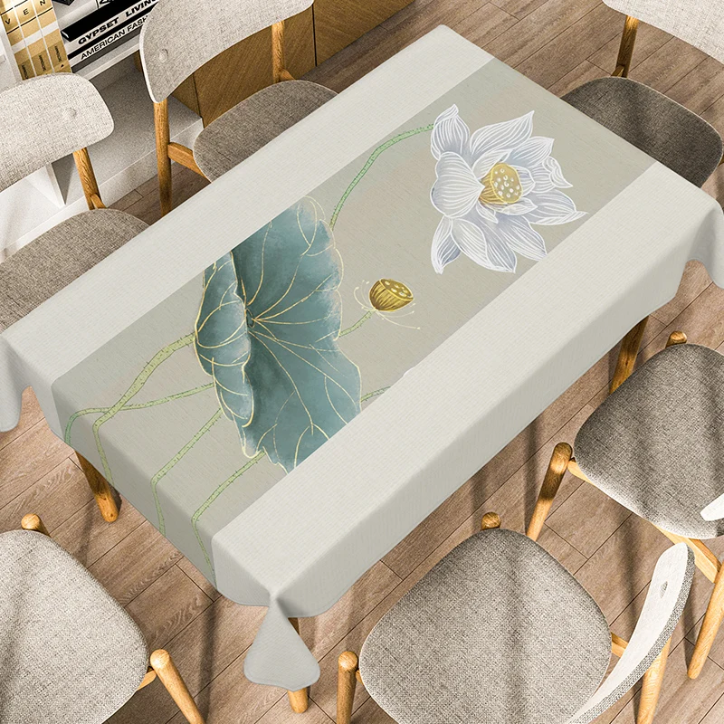 Chinese Zen Ancient Style Landscape Painting Tablecloth Home Table Decoration Dinner Tablecloth Retro Rectangular Tea Table Mat 1