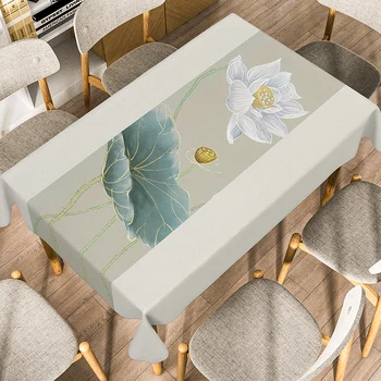 Chinese Zen Ancient Style Landscape Painting Tablecloth Home Table Decoration Dinner Tablecloth Retro Rectangular Tea Table Mat 1