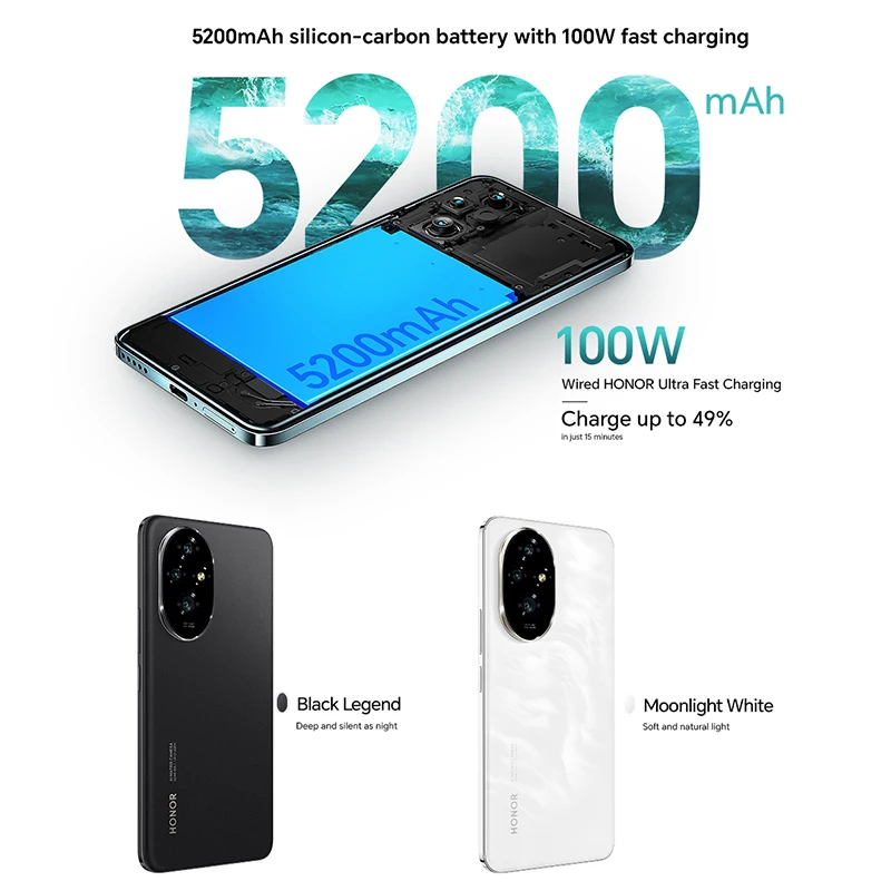 HONOR 200 12GB+256GB 512GB 6.7” OLED Screen, 5G, Dual SIM, 50MP Triple Camera, Android Smartphone 5