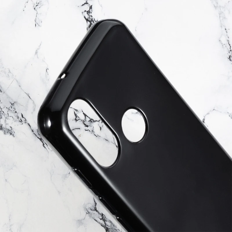 Black Transparent Soft TPU Phone Case - Silicone Protective Cover Shell